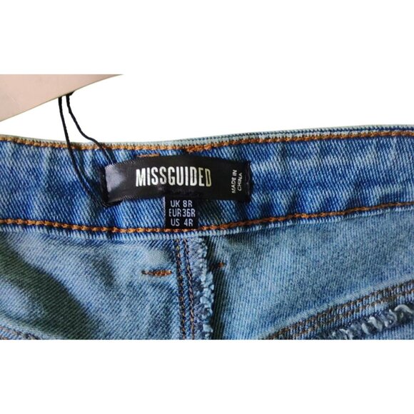 Missguided Women's Size 4R Light Blue Comfort Stretch Sculpt Split Hem Jeans NWT - Picture 7 of 12